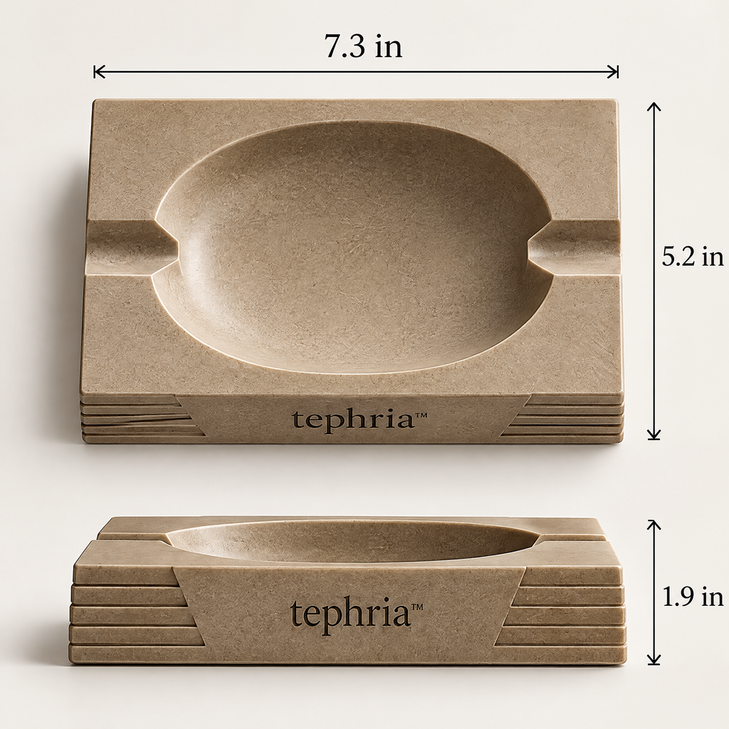 tephria™ 08 Dune Monolith — Architectural Sandstone Resin Ashtray