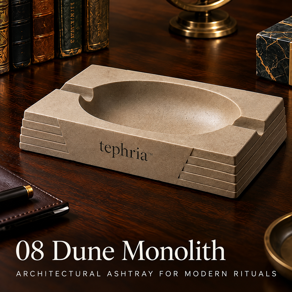 tephria™ 08 Dune Monolith — Architectural Sandstone Resin Ashtray