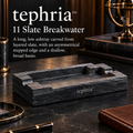 tephria™ 11 Slate Breakwater — Natural Slate Ashtray with Sculpted Stepped Edges